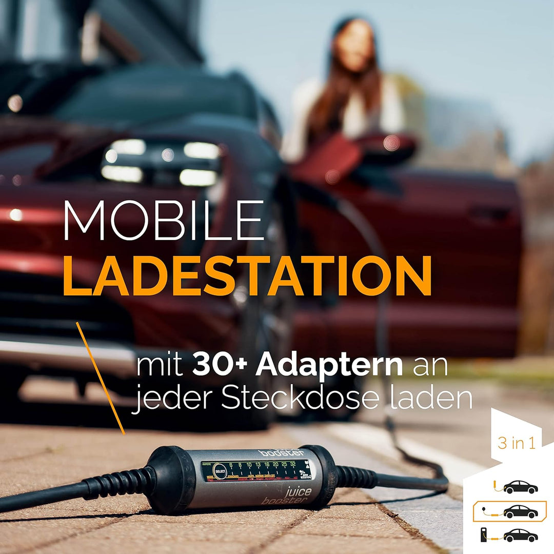 Juice Booster 2 - Mobile E-Auto Ladestation Wallbox 22kW, 11kW - Ladekabel Typ 2-32A 1-Phasig 3-Phas