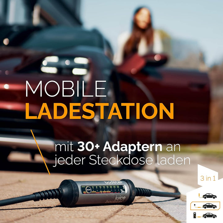 Juice Booster 2 - Mobile E-Auto Ladestation Wallbox 22kW, 11kW - Ladekabel Typ 2-32A 1-Phasig 3-Phas