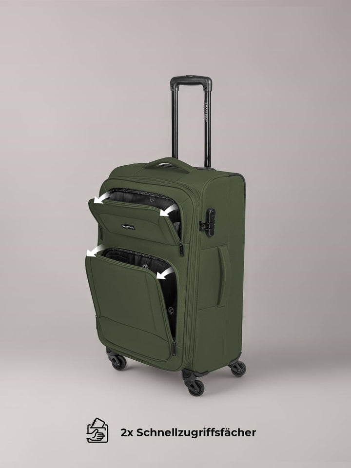 Smartbox Weichgepäck Check-in Koffer für Damen & Herren | Mittelgrosser Trolley 41 x 27 x 67 cm | 4