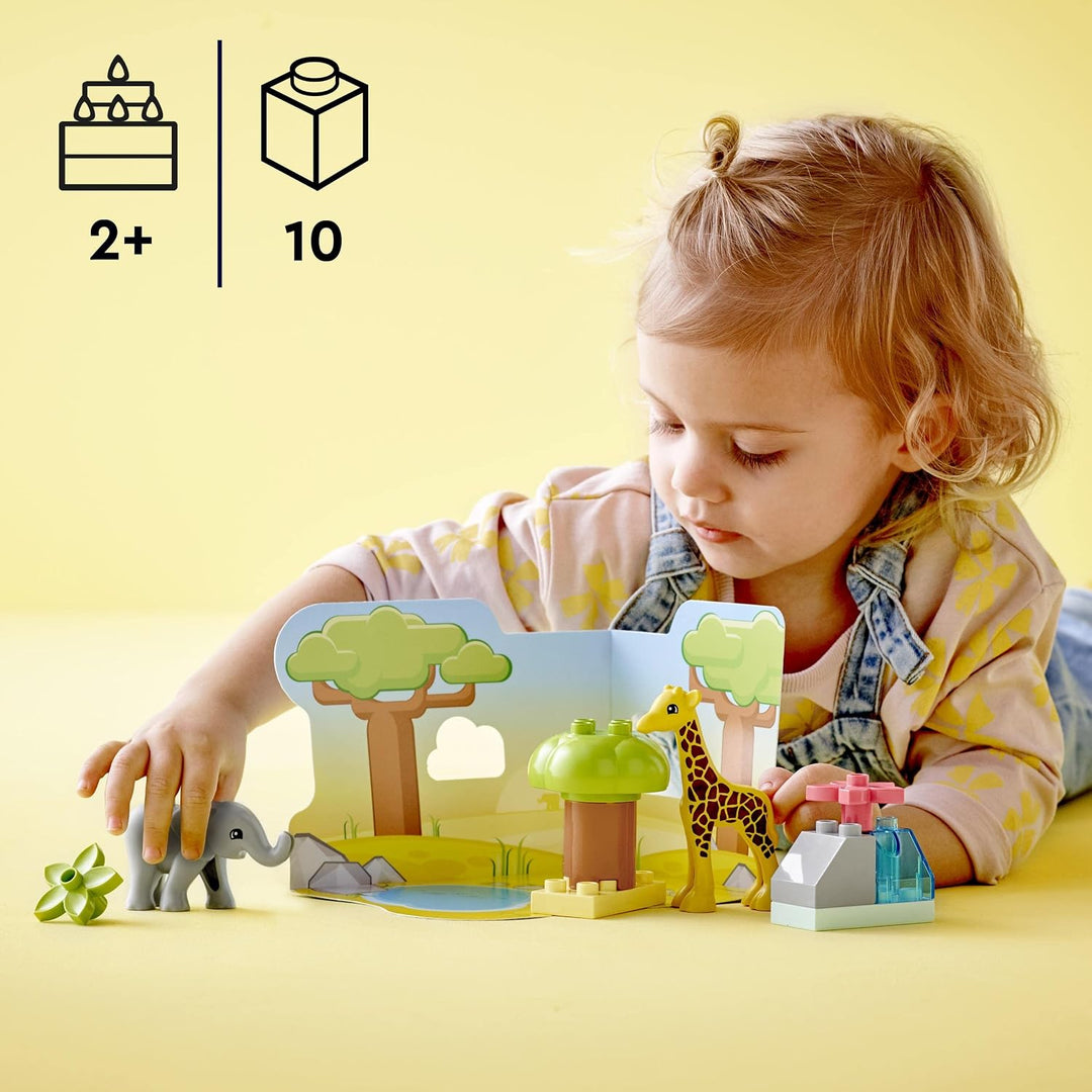 LEGO DUPLO Wilde Tiere Afrikas, Lernspielzeug für Jungen und Mädchen ab 2 Jahre, Spielzeug-Set für K