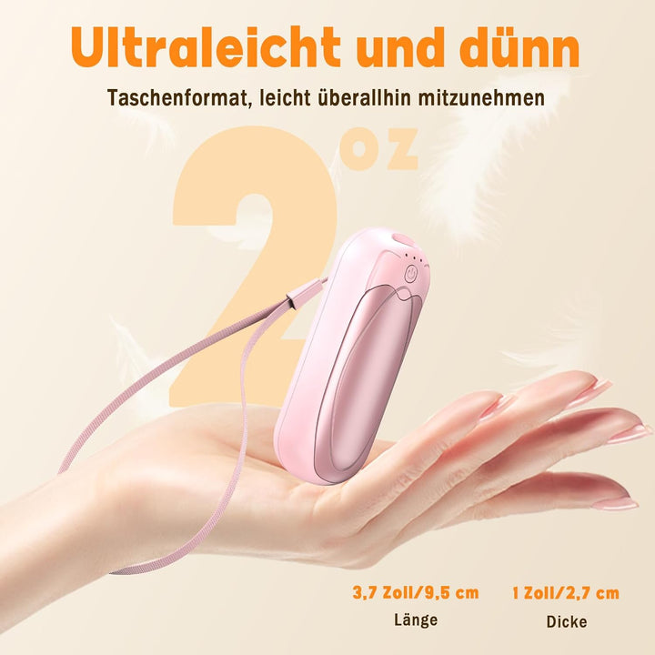 Handwärmer Wiederaufladbar 2er-Set, 7000mAh Elektrische Taschenwärmer mit 3 Heizstufen, Tragbare Mag