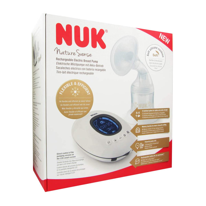 NUK Nature Sense elektrische Milchpumpe mit Akku, LCD-Display und Memory Funktion, inkl. Muttermilch