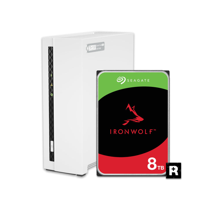 QNAP 1 Bay Home NAS mit 8 TB Speicherkapazität, vorkonfiguriertes Seagate IronWolf Drive Bundle mit