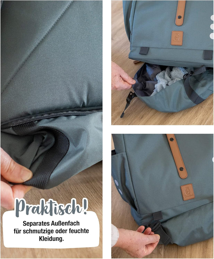 Ehrenkind® Wickeltasche Rucksack | Grosser Wickelrucksack mit Multifunktions-Babytaschen und mobiler