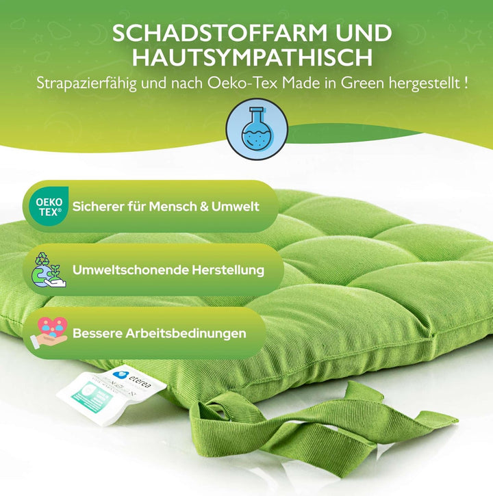 etérea Sitzkissen 40x40 cm für Innenbereich Balkonmöbel Gartenmöbel - Stuhlkissen Outdoor Set mit Bä