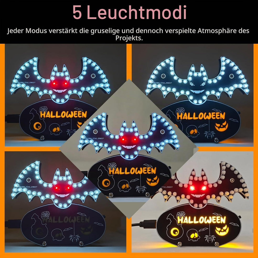 Löt Bausatz, Fledermaus LED Licht Löten Übungssatz, DIY Electronic Kits für Anfänger, Lehr und Lerna