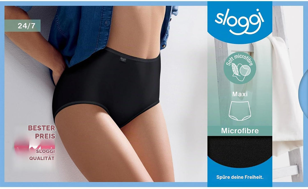 Sloggi Damen Slip (3er Pack) 38 Schwarz, 38 Schwarz