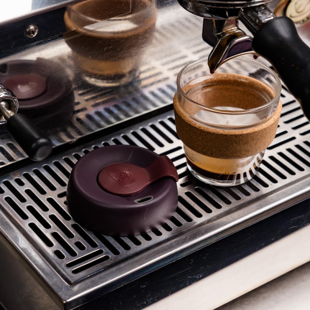 KeepCup Brew Cork, Mehrweg-Glasbecher, spritzwassergeschütz, Small 8oz 227mls, Schwarz 1 Stück Schwa