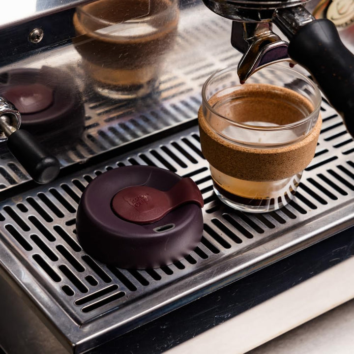KeepCup Brew Cork, Mehrweg-Glasbecher, spritzwassergeschütz, Small 8oz 227mls, Schwarz 1 Stück Schwa