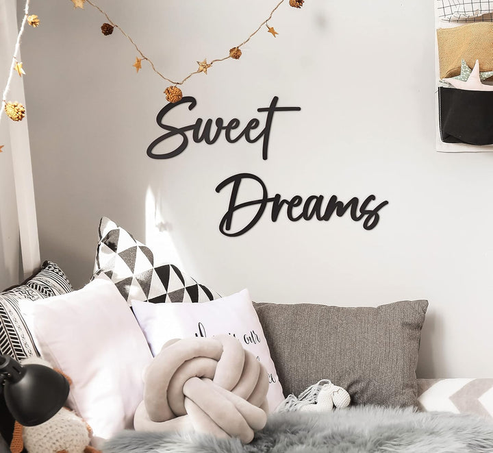 Vivegate Sweet Dreams Metallschild, Wandkunst, Dekoration, 89,9 x 20,3 cm, schwarz, moderne süsse Tr