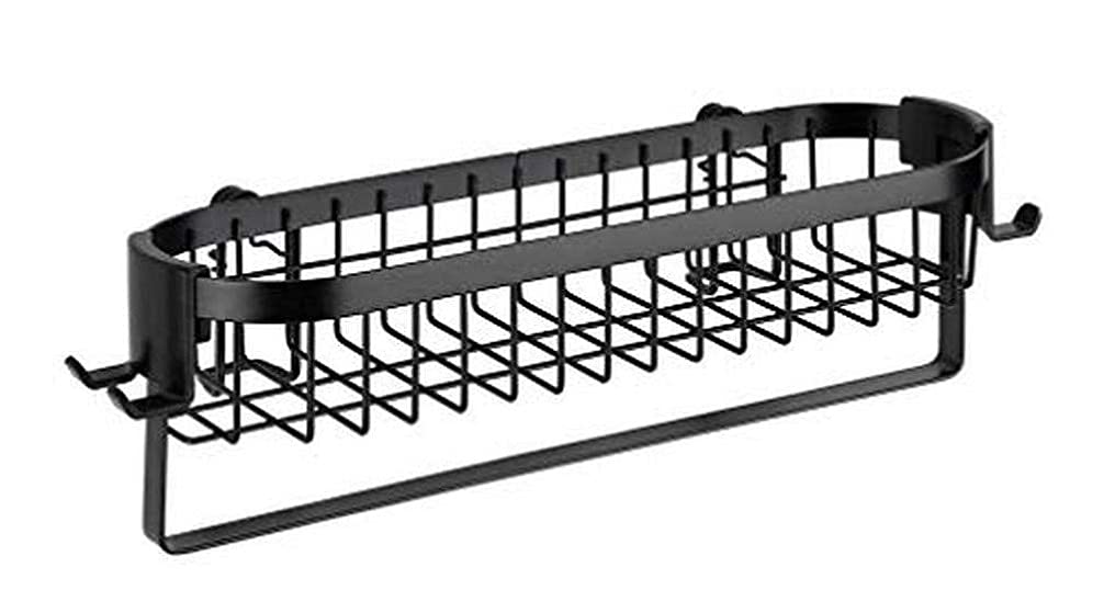 WENKO Wandablage mit Haken Classic Plus Black, Stahl, 35 x 10.5 x 12.5 cm, Schwarz Uno mit Haken Sin