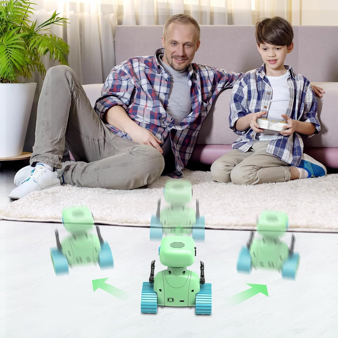 ALLCELE Roboter Kinder Spielzeug,wiederaufladbarer Ferngesteuerter Roboter mit LED-Augenmusik und lu