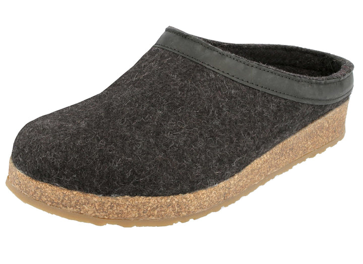 HAFLINGER Damen Pantoffel Hausschuh Grizzly Torben Wollfilz 713001 35 EU Graphit, 35 EU Graphit