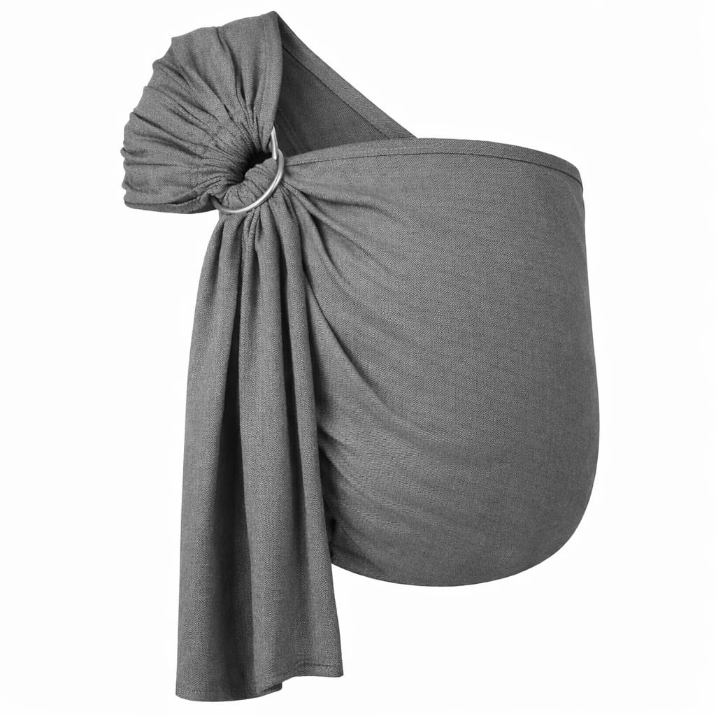 Hoppediz Ring-Sling, Baby-Tragetuch ab Geburt, 100 % schadstoffgeprüfte Baumwolle, Design London wei