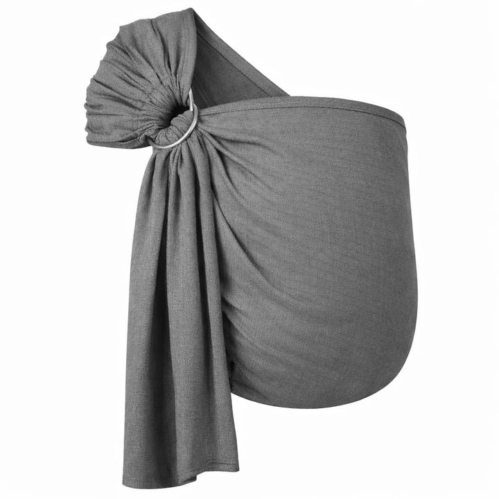 Hoppediz Ring-Sling, Baby-Tragetuch ab Geburt, 100 % schadstoffgeprüfte Baumwolle, Design London wei