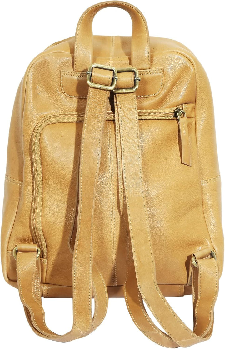 LEONARDO VERRELLI Damen-Rucksack Handtasche bis 16 Zoll Leder 30x27,5x9,6cm 3900057 Hellbraun, Hellb