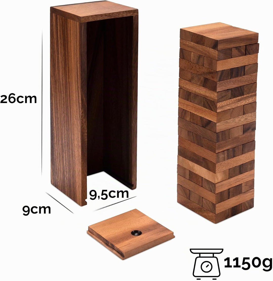 LOGOPLAY Wackel Turm - Gr. L - 26 cm Höhe - Condo - Holzturm - Geschicklichkeitsspiel - Gesellschaft