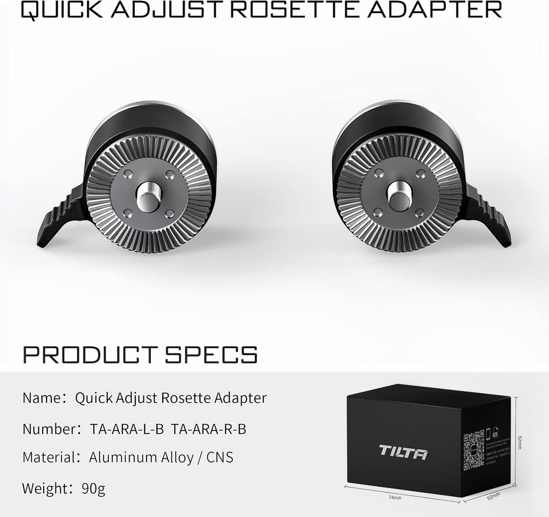 Tilta Quick Adjust Rosette Adapter Filmmaking Kit Kompatibel mit Tilta Lightweight Shoulder Rig, RS2