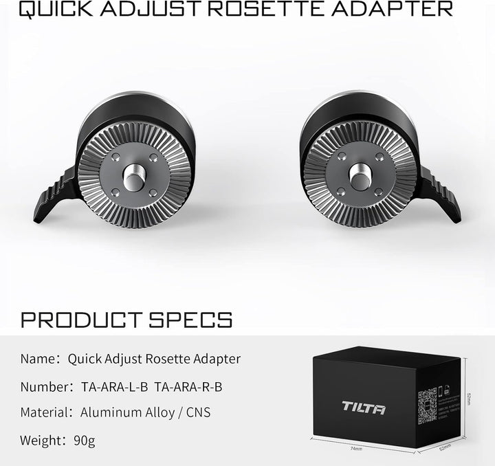 Tilta Left Side Quick Adjust Rosette Adapter Filmmaking Kit Kompatibel mit Tilta Lightweight Shoulde