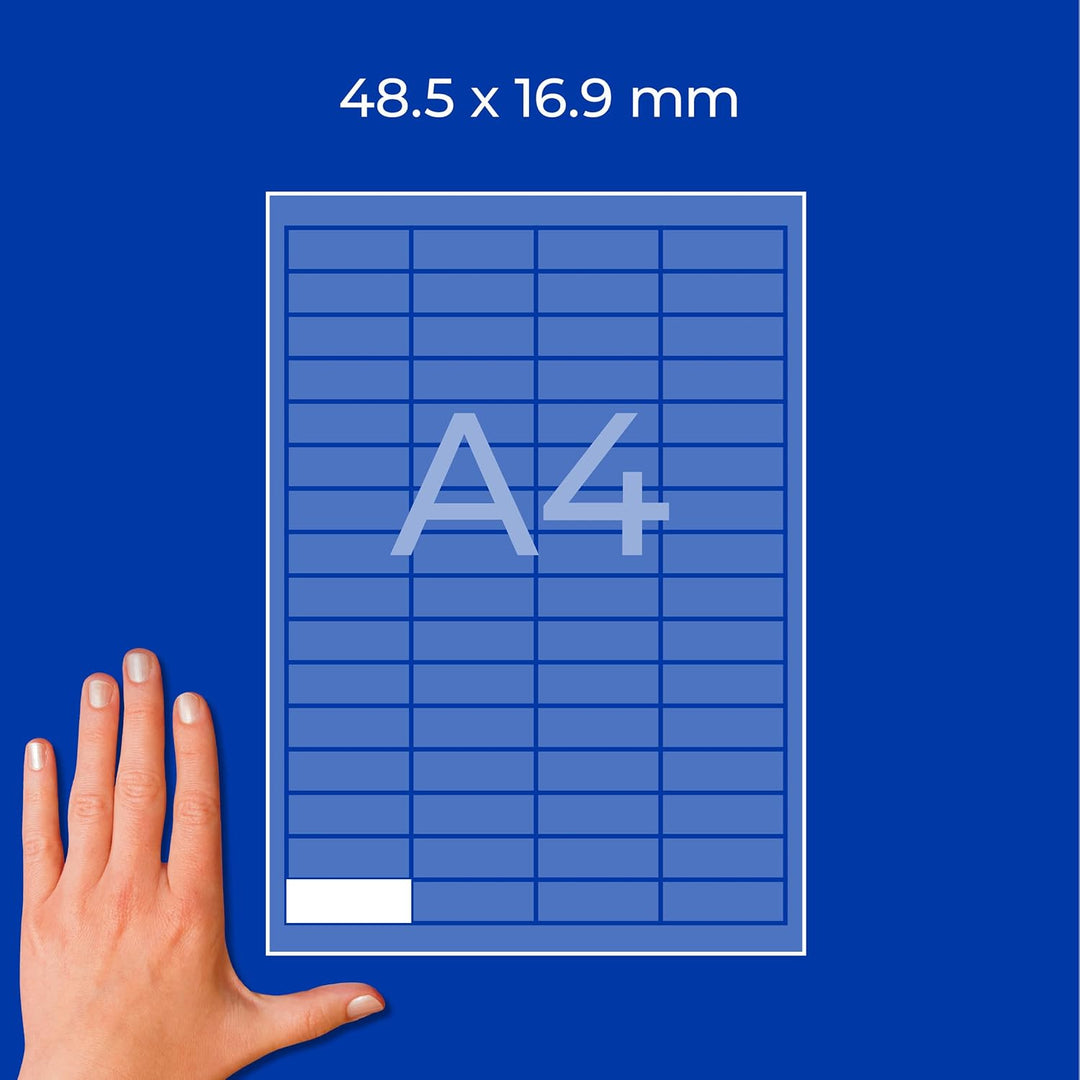 AVERY Zweckform 3667 Universal Etiketten (6.400 Klebeetiketten, 48,5x16,9mm auf A4, Papier matt, ind