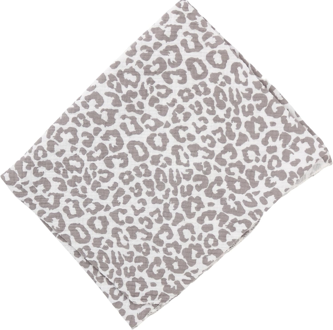 Damen Musselin Halstuch Made in Italy mit Leoprint oder Unifarben – Leichtes Dreieckstuch für Frühli