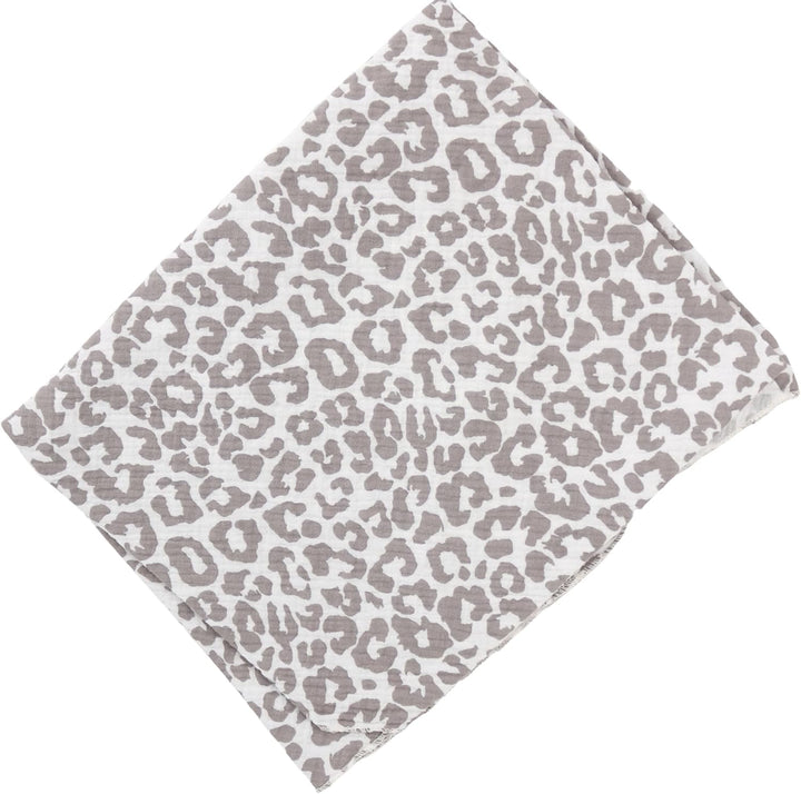Damen Musselin Halstuch Made in Italy mit Leoprint oder Unifarben – Leichtes Dreieckstuch für Frühli
