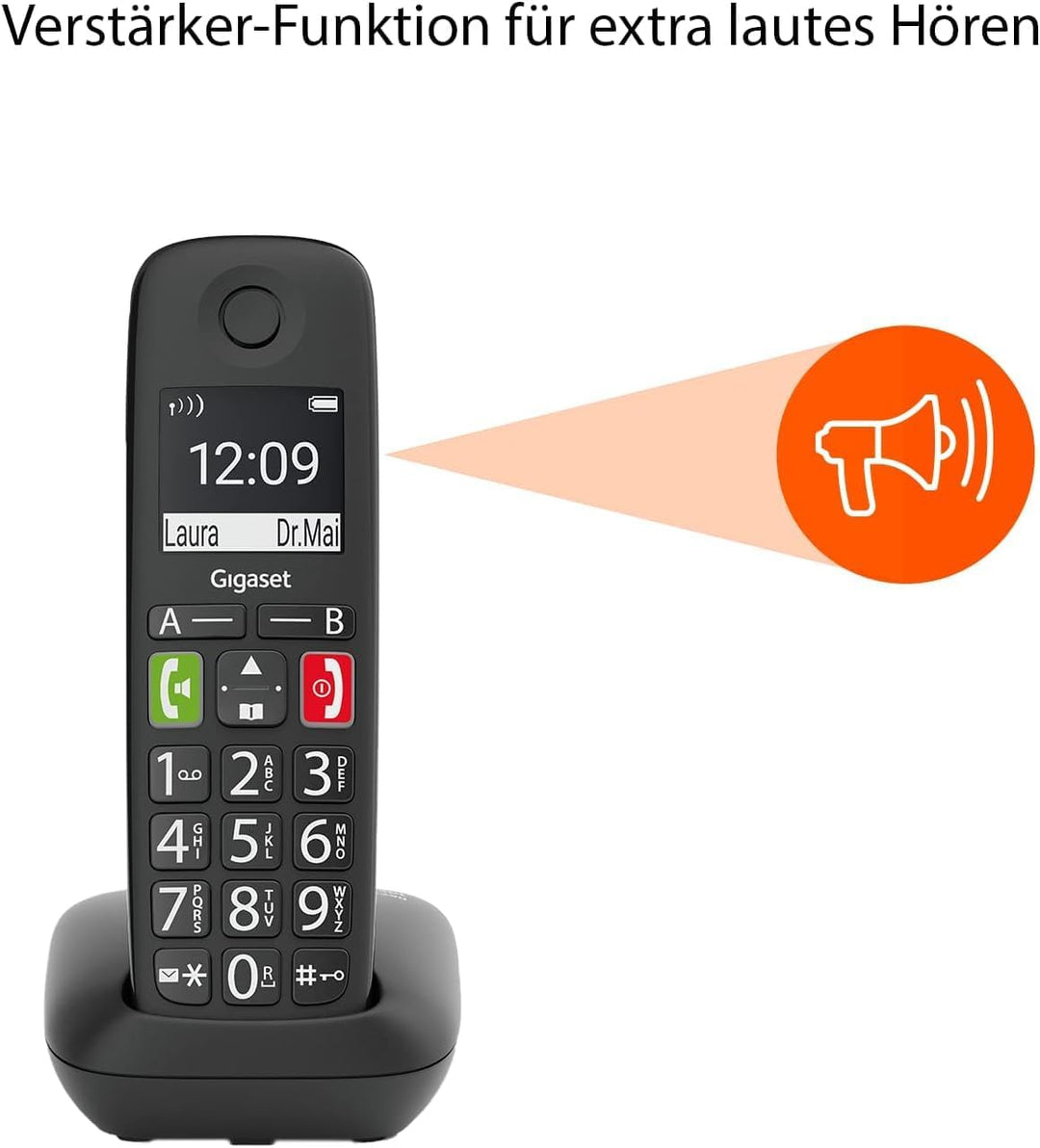 Gigaset E290 Duo - 2 Schnurlose Senioren-Telefone ohne Anrufbeantworter - grossen Tasten, grosses Di