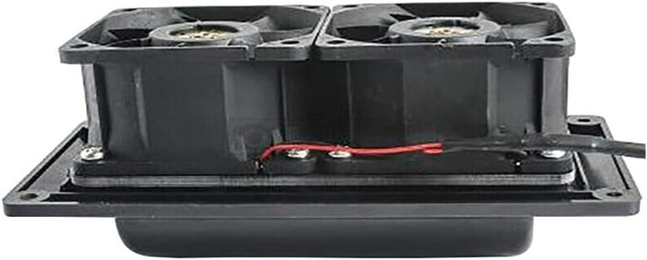 Riloer Universal-Seitengitter für Wohnmobil, Wohnwagen, Anhänger, Lüftungsgitter, schwarz, 12 V, Sch