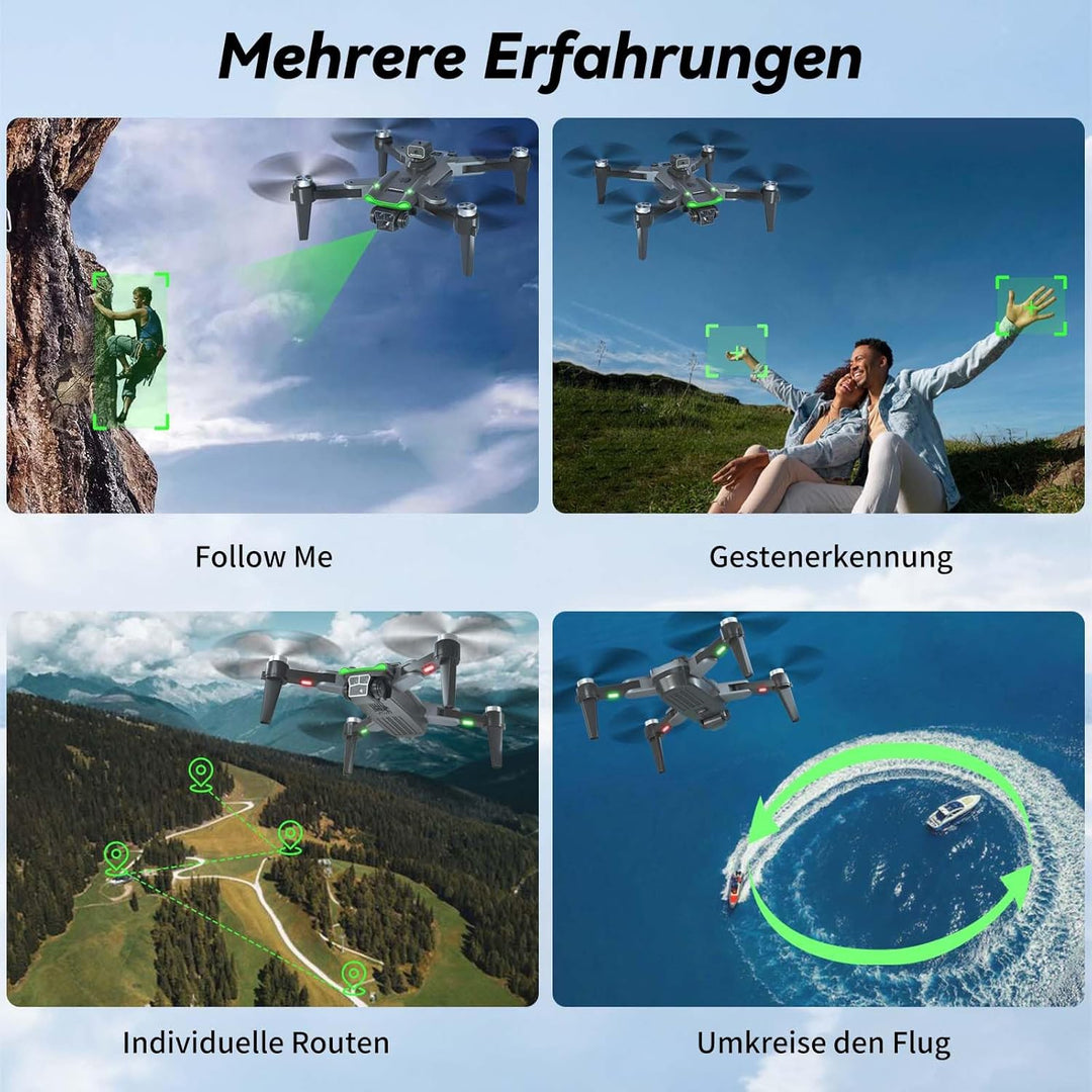 S166 GPS Drohne mit 4K Kamera, unter 249g für Erwachsene, Bürstenloser Motor, 60 Min Flugzeit (3 Akk