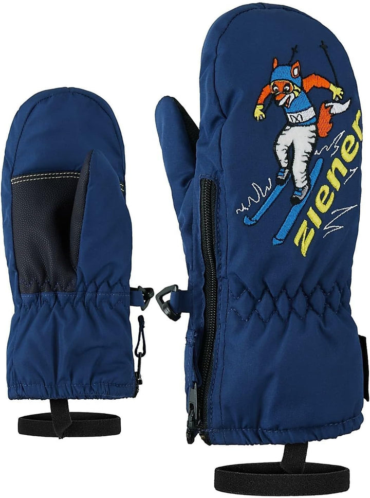 Ziener Unisex Baby Le Zoo Minis Glove Skihandschuhe für Kinder 80cm Blau / Weiss (Estate Blue / Whit