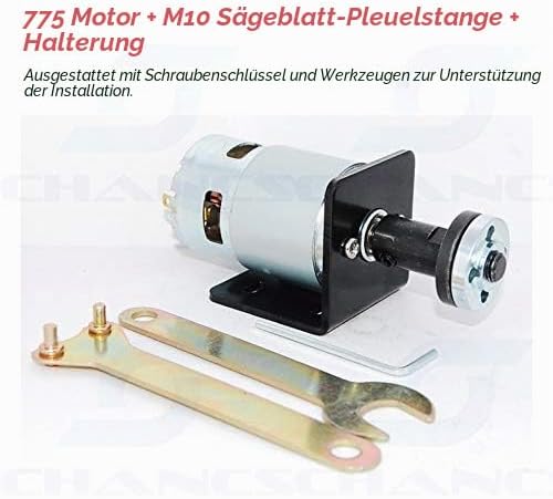 CHANCS Micro 775 Serie 12V/24V DC Motor mit Sägeblatt Verbindungsstange mit Sitz Montage Halter Stän