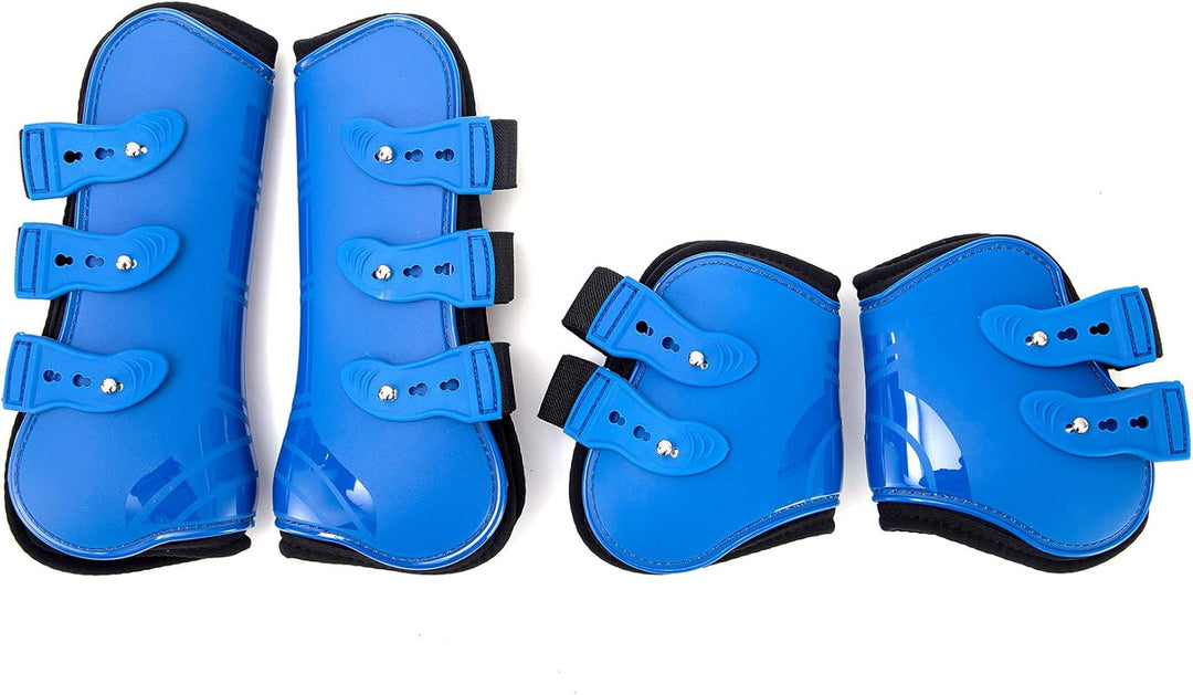Merauno® Gamaschen Pferde 4er Set Sehne Schützer Fetlock Pferdesprungschutz Vorne Hinter Paar Robust