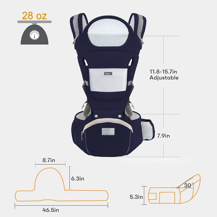 IULONEE Neugeborene Babytrage Baby Carrier Ergonomisch Babytrage mit Hüftsitz Multifunktional Kinder