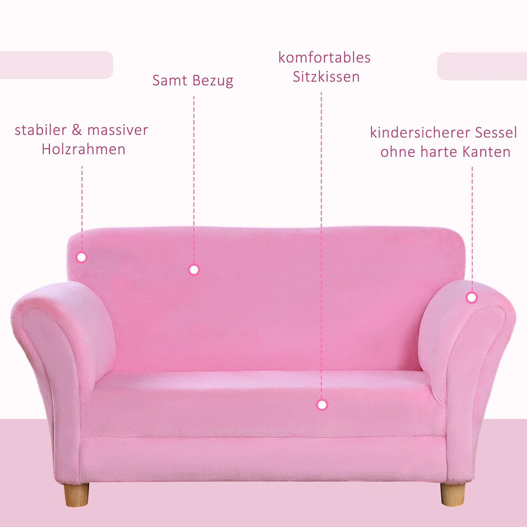 HOMCOM Kindersofa Kindersessel Sofa Couch Kinder Stuhl Kinderzimmer Softsofa Doppelsofa Einzelsofa(E