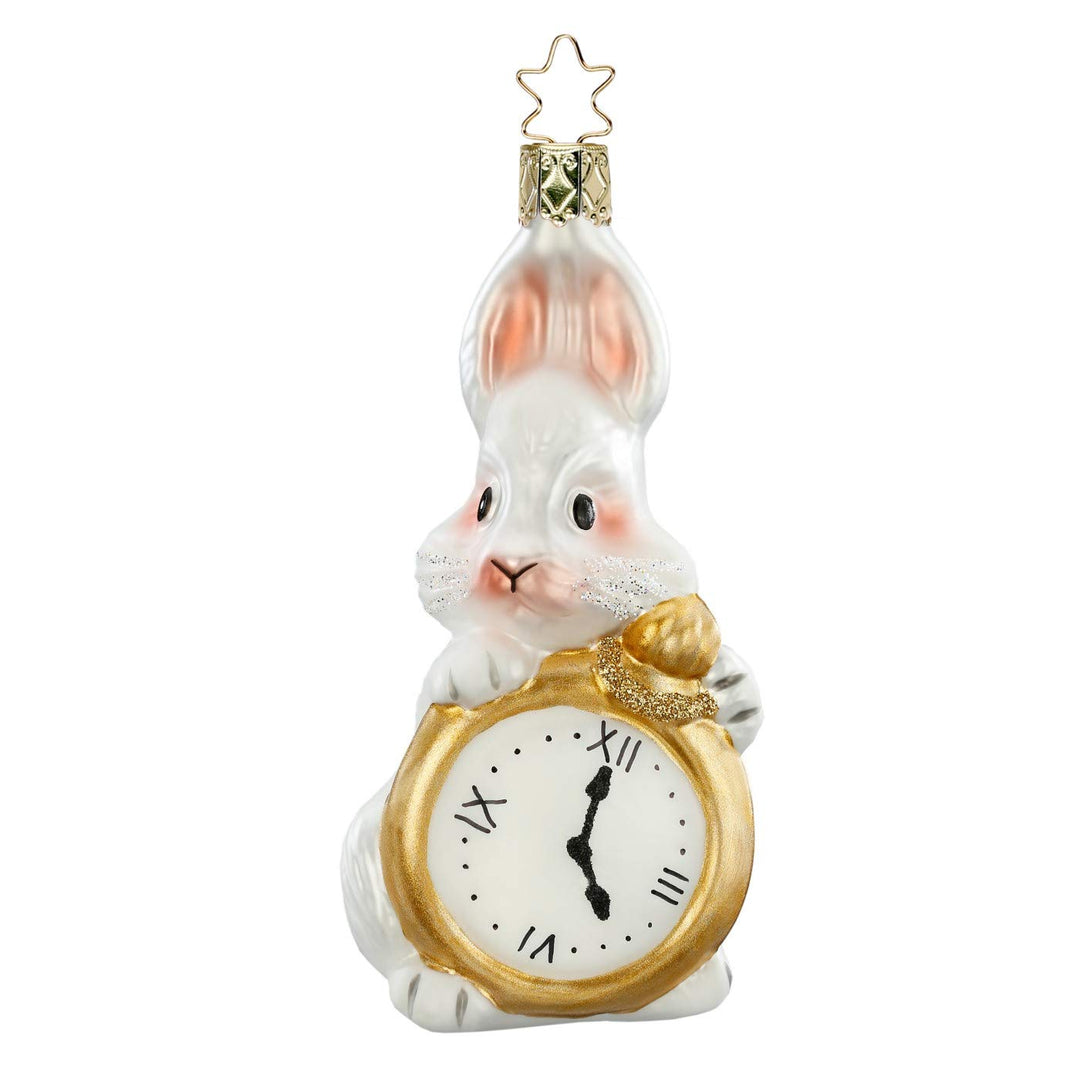 Inge Glas - Verspäteter Hase - Christbaumschmuck, Baumschmuck - Glas - 1 Stück 11cm, 11cm