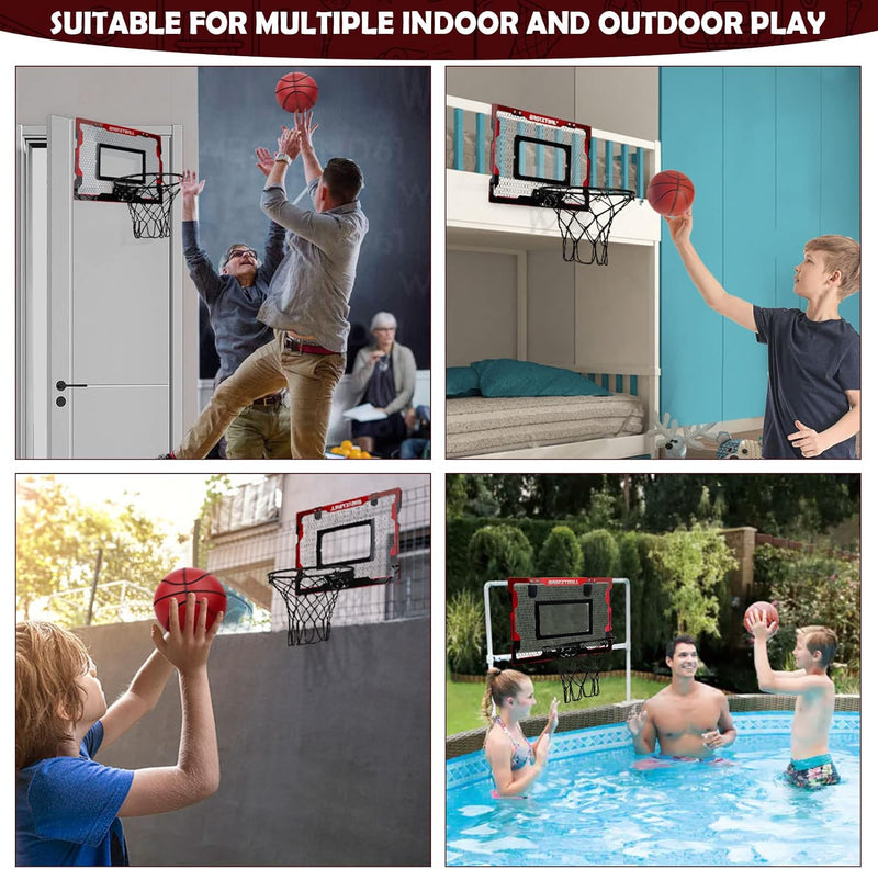 Basketballkorb Indoor Kinder, Geschenk für Jungen 6 8 10, Mini Basketballkorb Zimmer mit 2 Basketbal