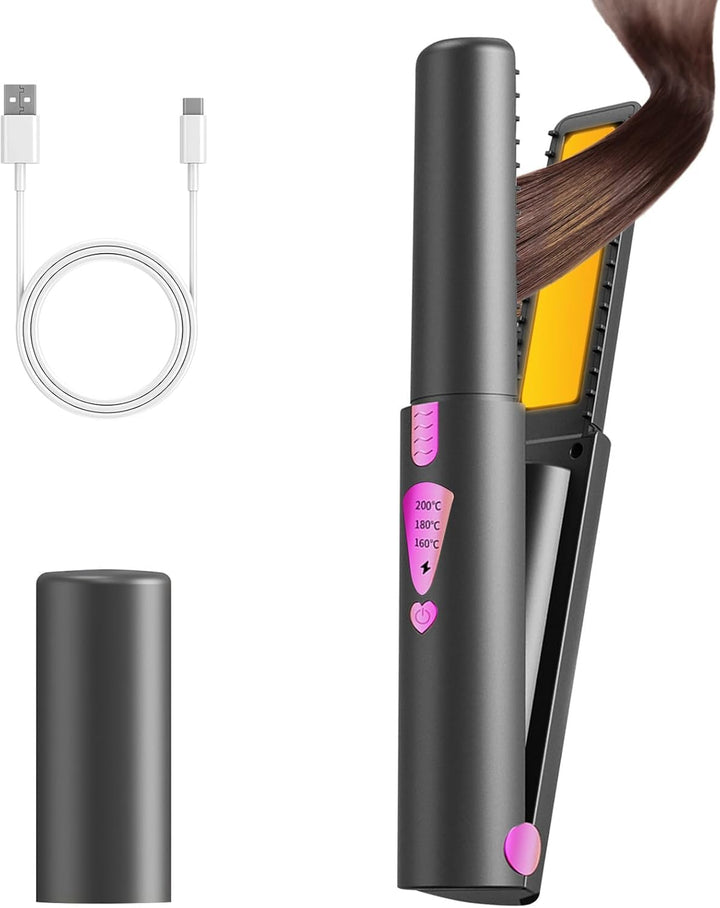 Journeyside Glätteisen Kabellos 2 in 1, Haarglätter Ceramic 4500mAh,Haarglätter und Lockenstab, 3 Ei