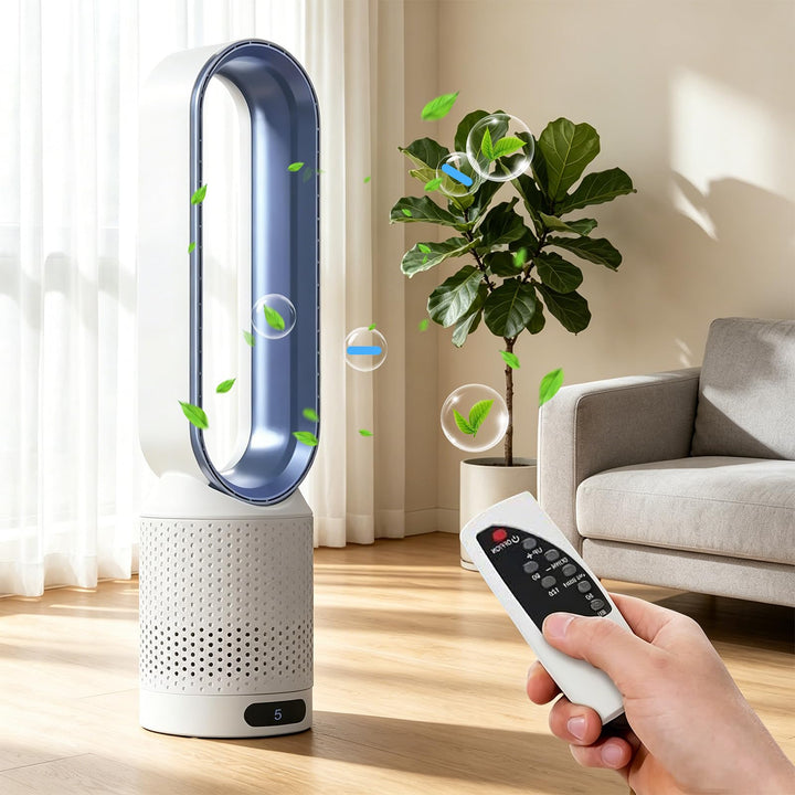 Rotorloser Ventilator mit Fernbedienung, cooling ace Lüfter, Luftkühler, mobiles Klimagerät, 8 Gänge