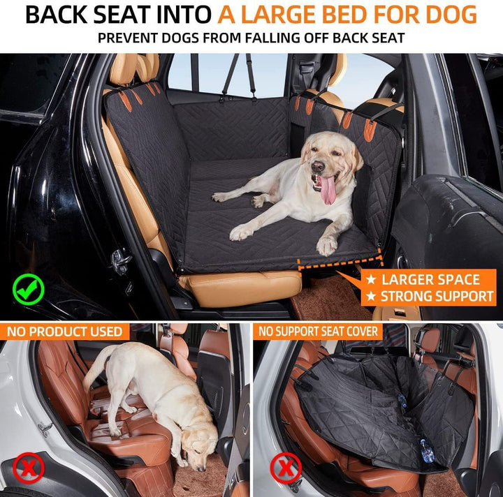 SSZYace Hundedecke Auto Rückbank mit Harter Unterseite, Autoschondecke Hund Rücksitz Wasserdicht Kra