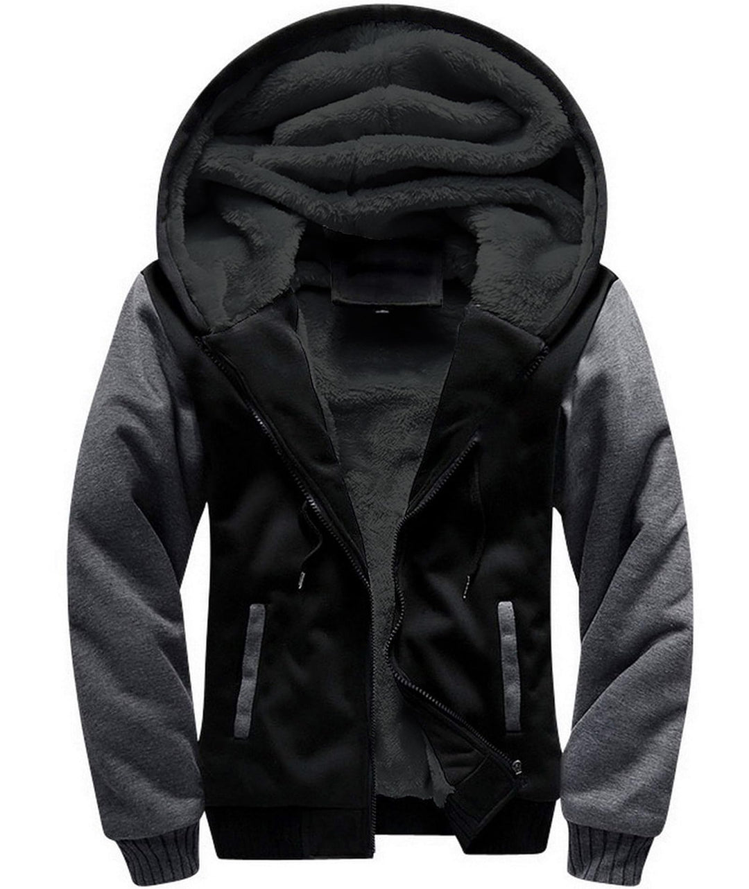 SwissWell Hoodies Herren Gefütterte Sweatjacke mit Kapuze Winter Jacke Reissverschluss Warmer Fleece