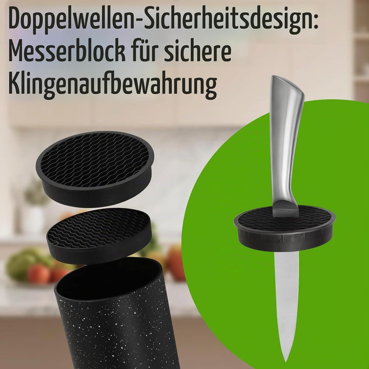 Messerblock Ohne Messer Schwarz Ninonly Universal Messerblock mit Flexiblen Bestückbar Multifunktion