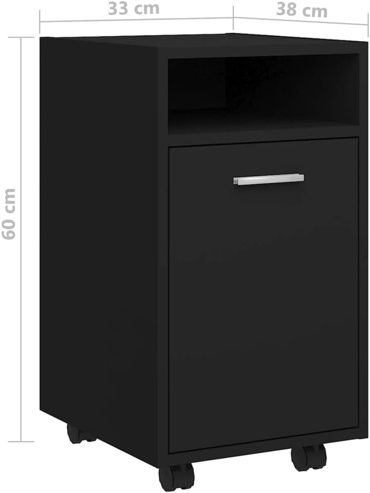 vidaXL Beistellschrank mit Rollen Rollcontainer Bürocontainer Büroschrank Standschrank Schreibtischc