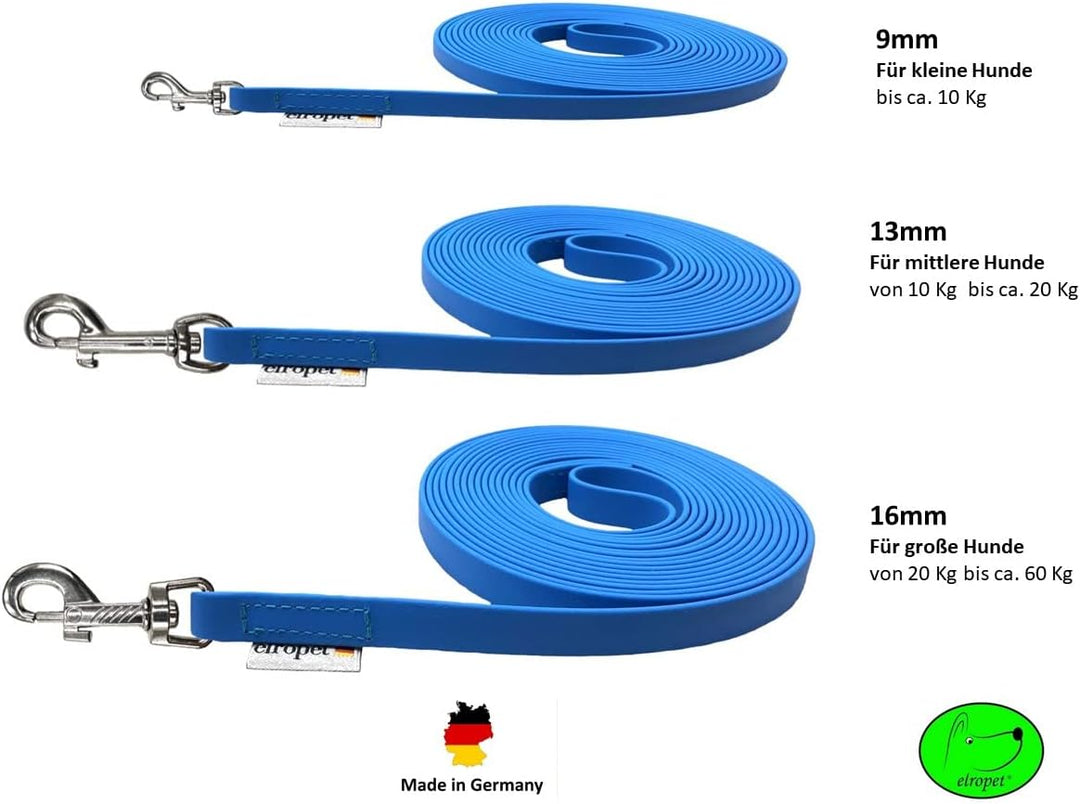 Schleppleine Biothane Hundeleine kleine Hunde 9mm 3m / 5m / 10m / 15m Hundeleine Biothane (5m OHNE H