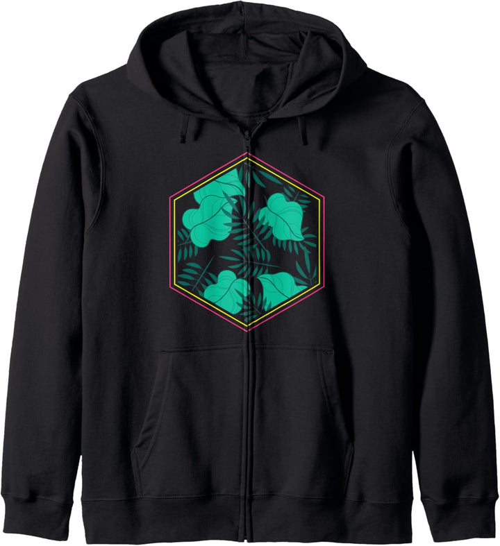 Synthwave Aesthetic 1990er Kunst Dschungel Vaporwave Kapuzenjacke