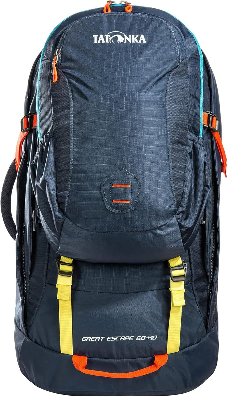 Tatonka Great Escape 60+10 - Reiserucksack mit grosser Kofferöffnung, abnehmbarem Daypack (10l) und