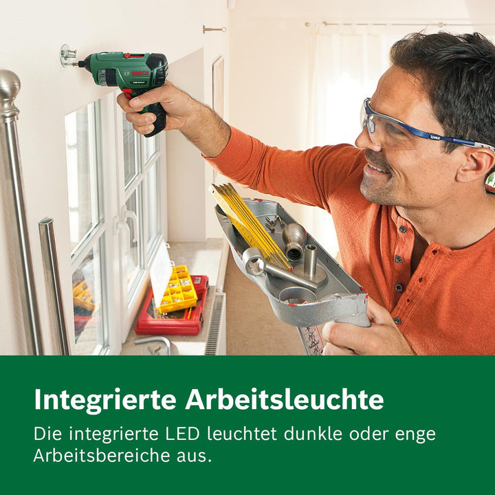 Bosch PSR SELECT Akku-Schrauber (12 Bits, Compact Power BA 4V 2.0 Ah Akku, Karton)