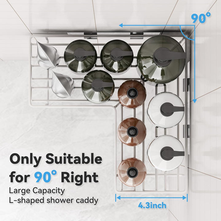 3 Stück Duschregal ohne bohren, Duschregal Ecke mit Haken, badezimmer organizer, shampoo halterung f