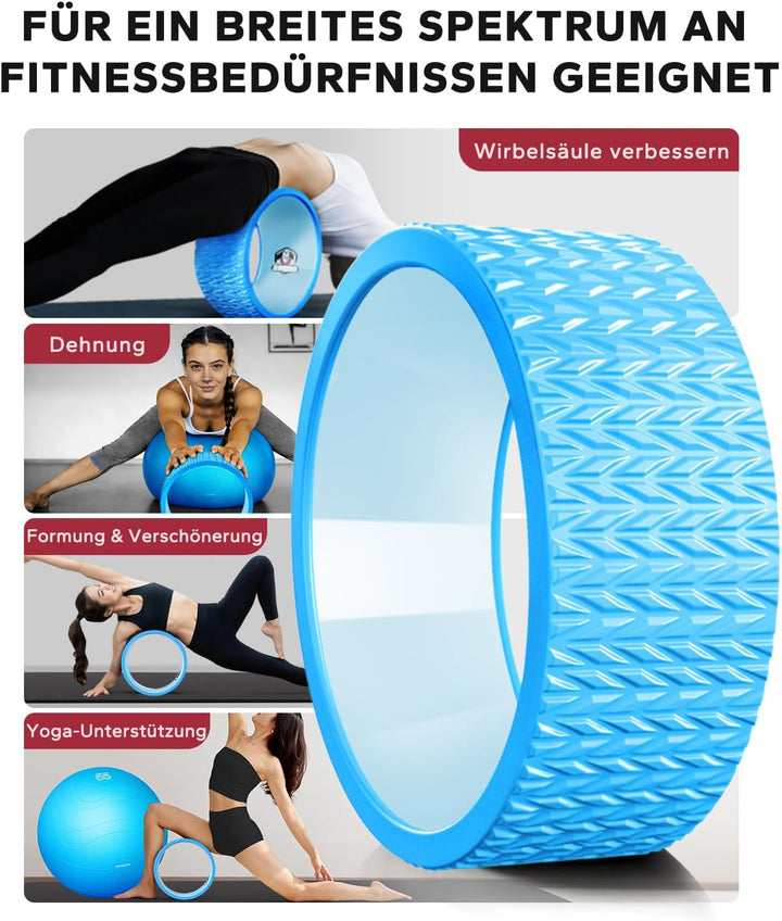 HAPBEAR Yoga Rad Set – 30 cm PP Kern für Wirbelsäulen-Alignment, Rückenschmerzen lindern & Core-Stär