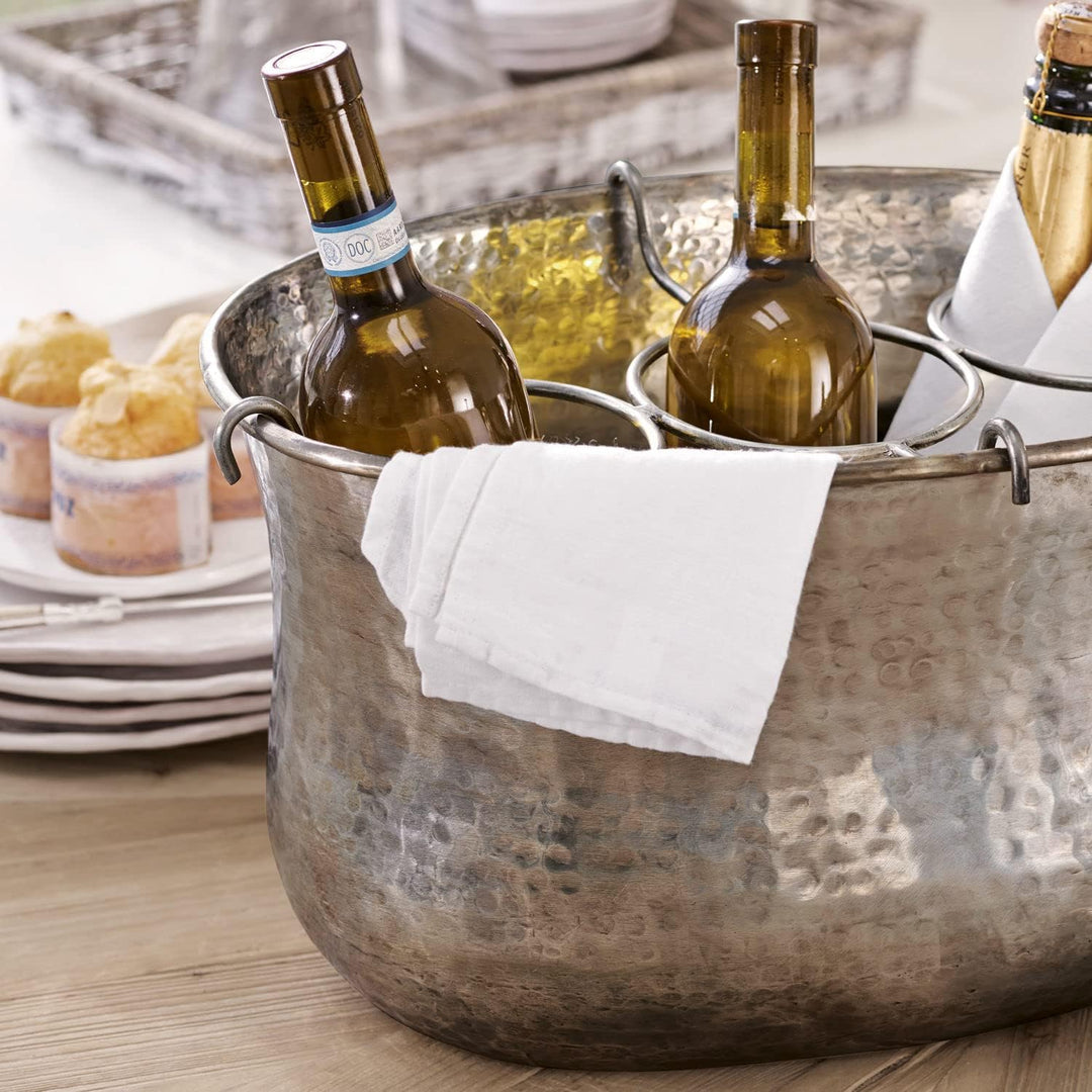 LOBERON Sektkühler Montgomery, antiksilber | in Hammerschlag-Technik gefertigt - Flaschenkühler mit