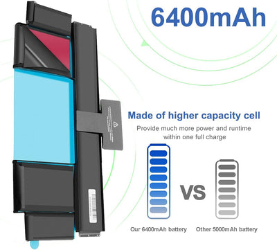 Exmate Laptop-Akku A1437 für MacBook Pro 13" 13.3" Retina A1425(Ende 2012 und Anfang 2013) MD101LL/A